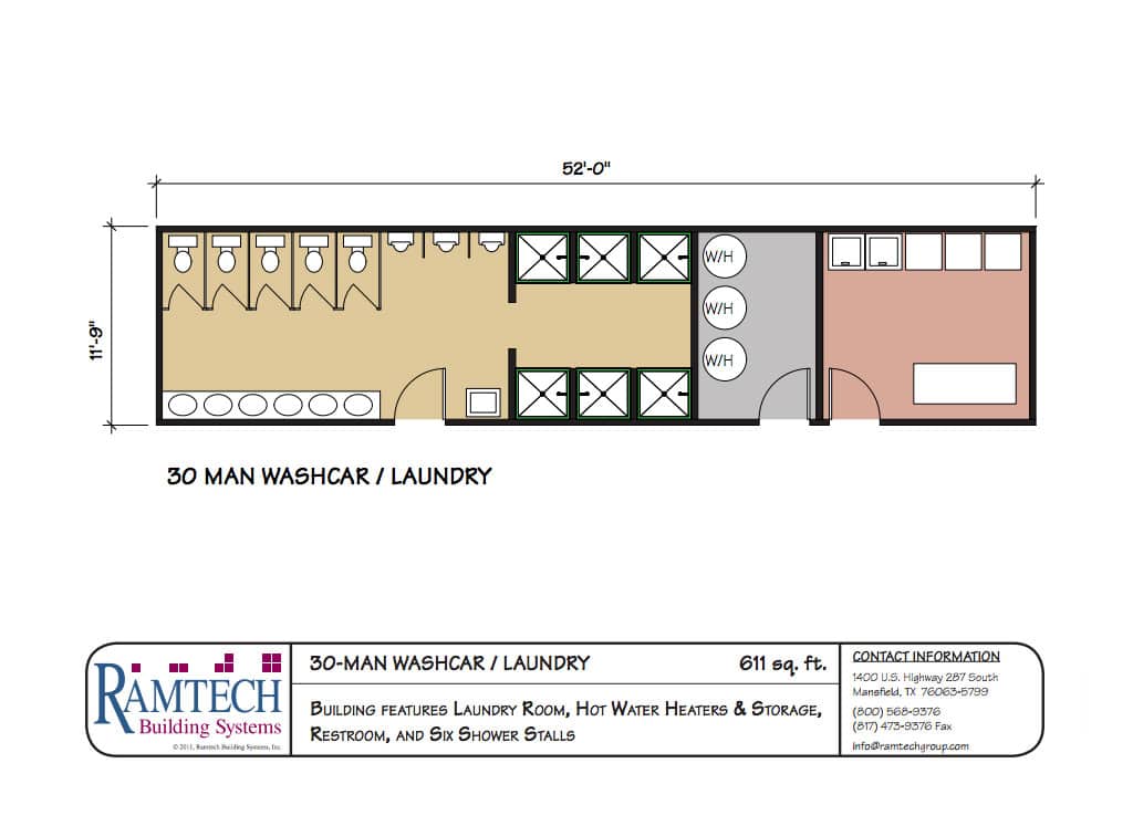 30 man washcar laundry floor plan