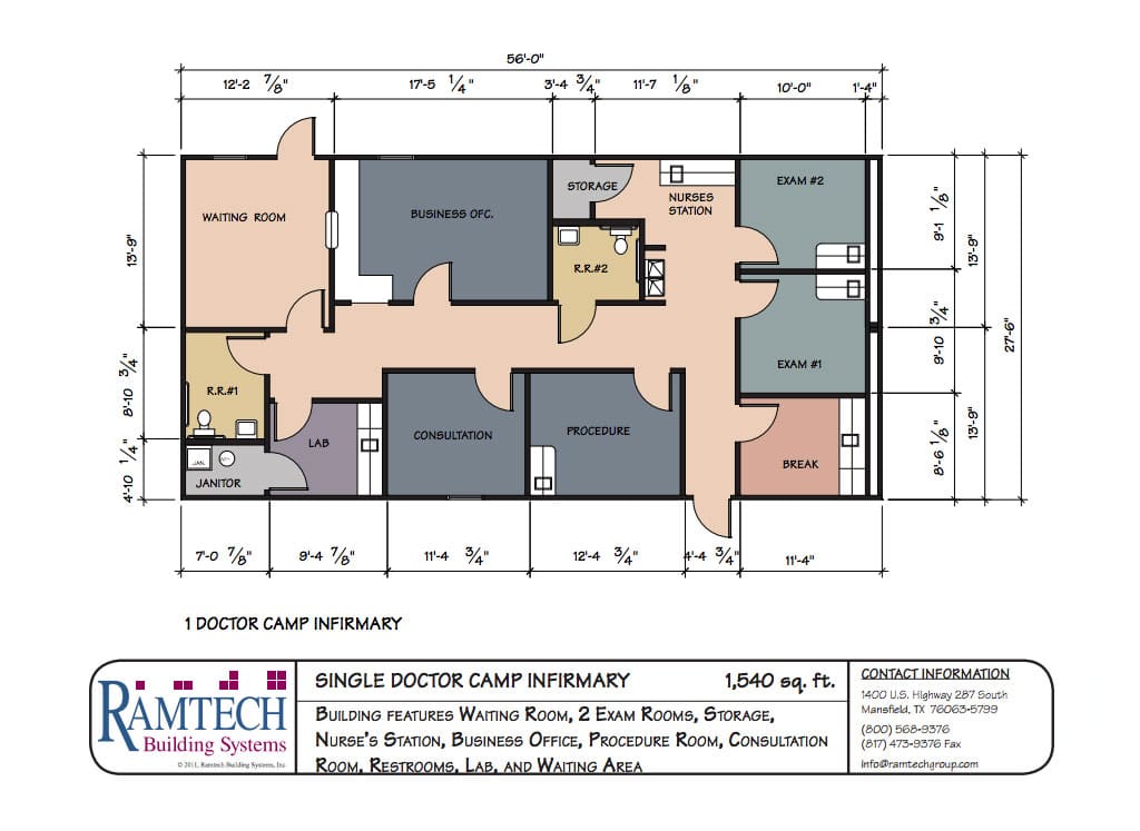 single doctor camp infirmary floor plan